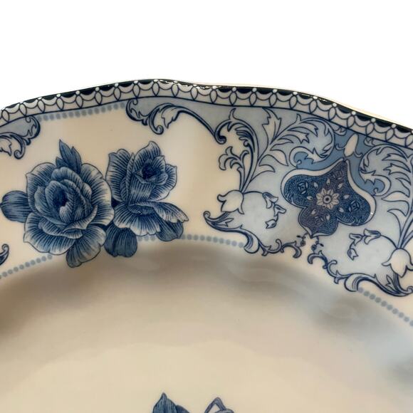 Palate & Plate Blue Rose Floral Porcelain Soup Bowls 8.5" Set 4 Shabby Chic NEW - Picture 5 of 8